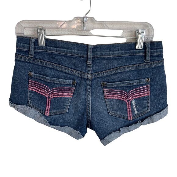 TYR Embroidered Cut Off Denim Shorts - Small - Picture 8 of 8